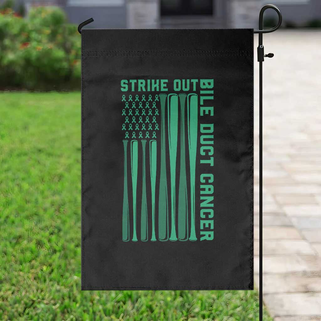 Strike Out Bile Duct Cancer Garden Flag Baseball American Flag Hope Gift