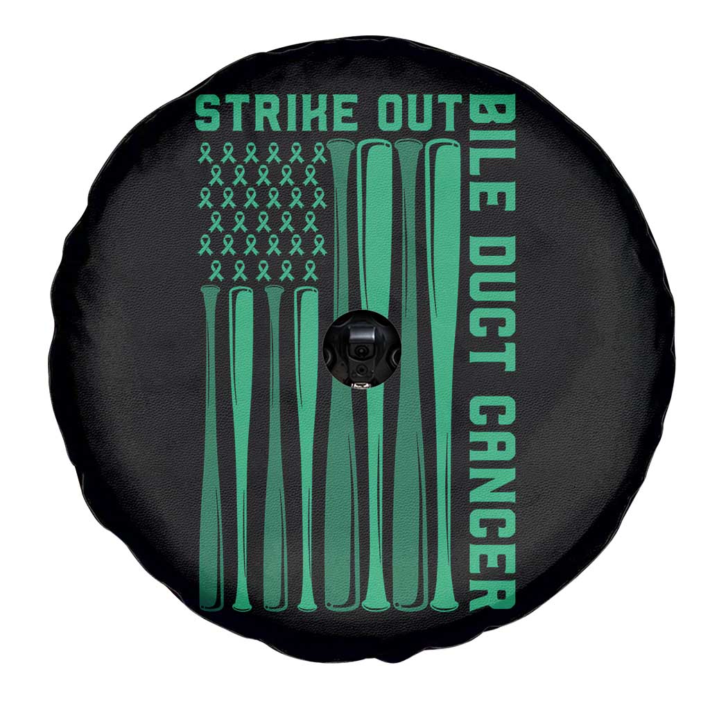 Strike Out Bile Duct Cancer Spare Tire Cover Baseball American Flag Hope Gift