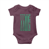 Strike Out Bile Duct Cancer Baby Onesie Baseball American Flag Hope Gift
