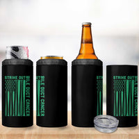 Strike Out Bile Duct Cancer 4 in 1 Can Cooler Tumbler Baseball American Flag Hope Gift