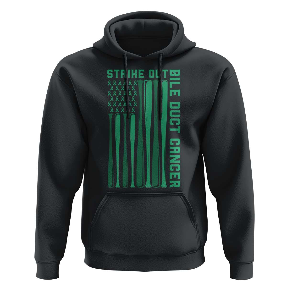 Strike Out Bile Duct Cancer Hoodie Baseball American Flag Hope Gift
