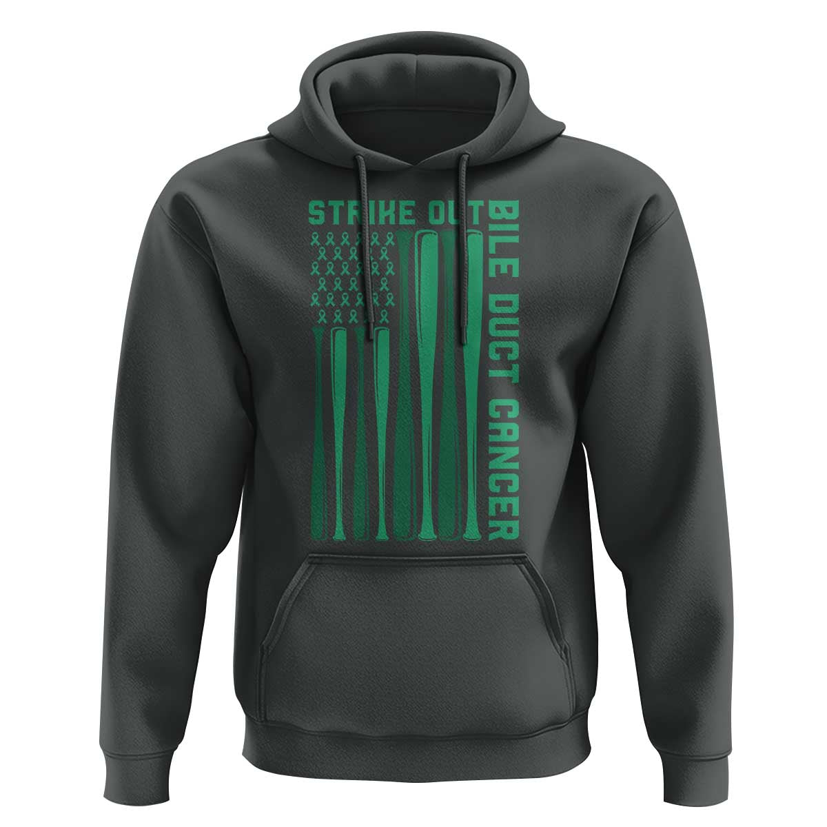 Strike Out Bile Duct Cancer Hoodie Baseball American Flag Hope Gift