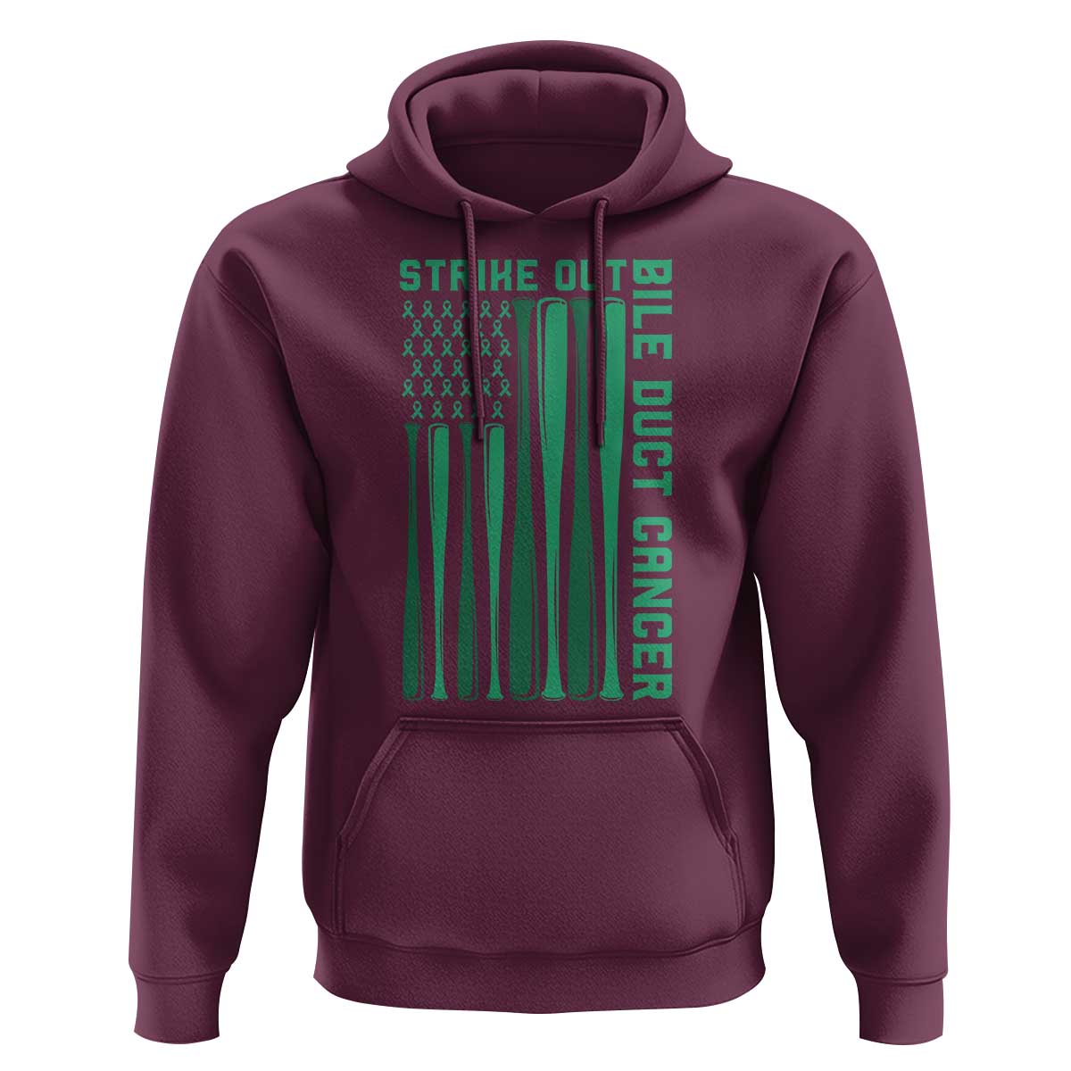 Strike Out Bile Duct Cancer Hoodie Baseball American Flag Hope Gift