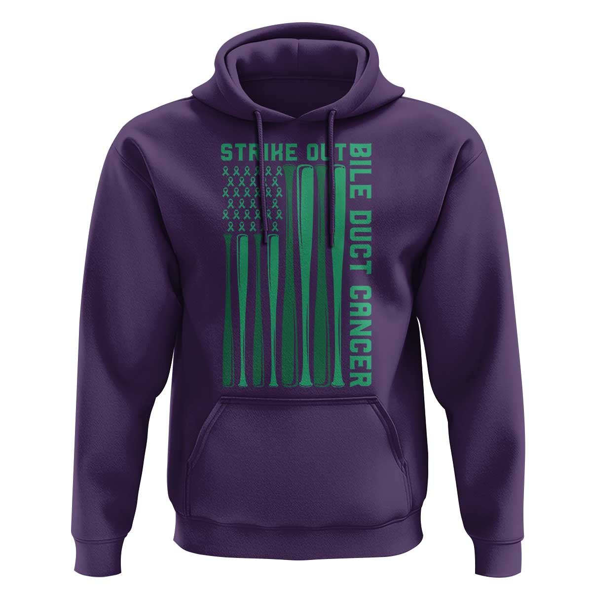 Strike Out Bile Duct Cancer Hoodie Baseball American Flag Hope Gift