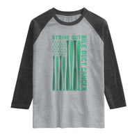 Strike Out Bile Duct Cancer Raglan Shirt Baseball American Flag Hope Gift