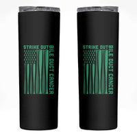 Strike Out Bile Duct Cancer Skinny Tumbler Baseball American Flag Hope Gift