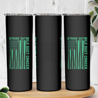 Strike Out Bile Duct Cancer Skinny Tumbler Baseball American Flag Hope Gift