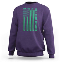 Strike Out Bile Duct Cancer Sweatshirt Baseball American Flag Hope Gift