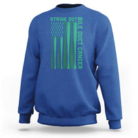 Strike Out Bile Duct Cancer Sweatshirt Baseball American Flag Hope Gift