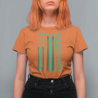Strike Out Bile Duct Cancer T Shirt For Women Baseball American Flag Hope Gift