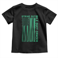 Strike Out Bile Duct Cancer Toddler T Shirt Baseball American Flag Hope Gift