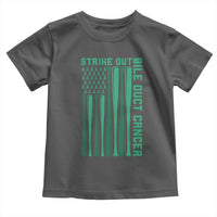 Strike Out Bile Duct Cancer Toddler T Shirt Baseball American Flag Hope Gift