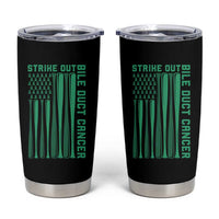 Strike Out Bile Duct Cancer Tumbler Cup Baseball American Flag Hope Gift