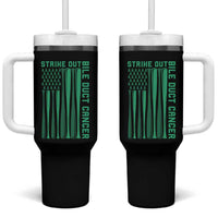 Strike Out Bile Duct Cancer Tumbler With Handle Baseball American Flag Hope Gift