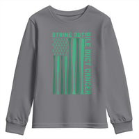 Strike Out Bile Duct Cancer Youth Sweatshirt Baseball American Flag Hope Gift