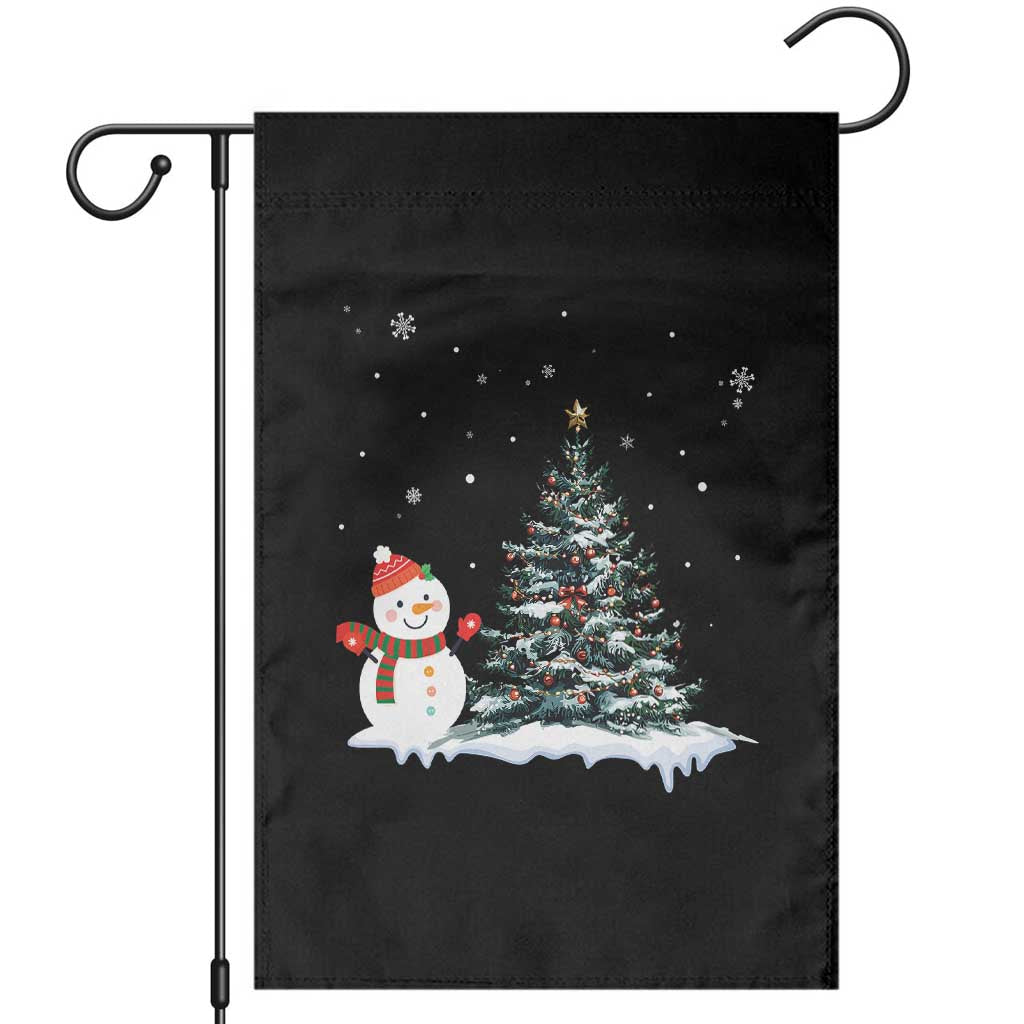 Christmas Snowman Garden Flag Funny Snowmen With Christmas Tree - Wonder Print Shop