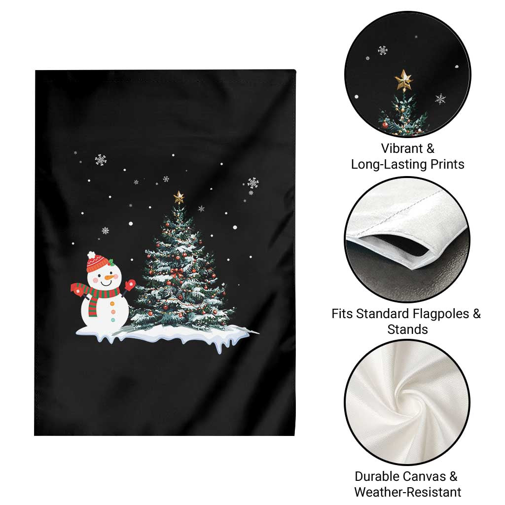 Christmas Snowman Garden Flag Funny Snowmen With Christmas Tree - Wonder Print Shop