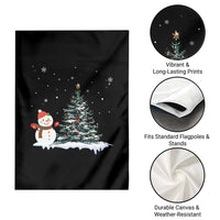 Christmas Snowman Garden Flag Funny Snowmen With Christmas Tree - Wonder Print Shop