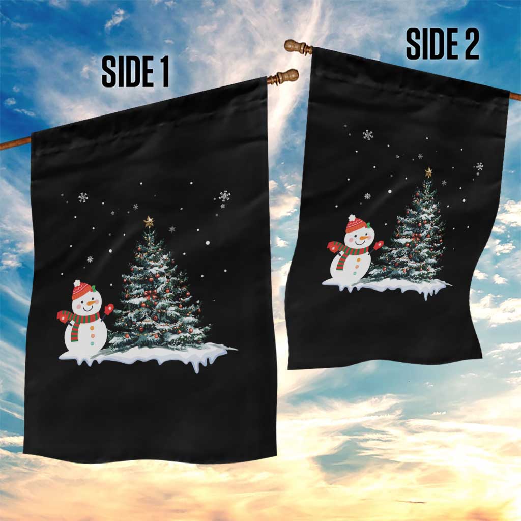 Christmas Snowman Garden Flag Funny Snowmen With Christmas Tree - Wonder Print Shop