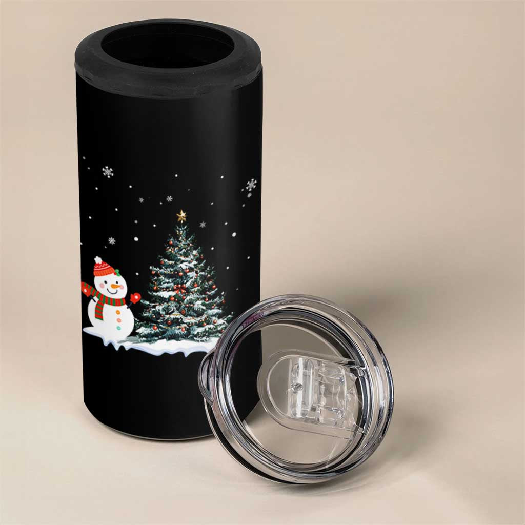 Christmas Snowman 4 in 1 Can Cooler Tumbler Funny Snowmen With Christmas Tree