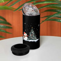 Christmas Snowman 4 in 1 Can Cooler Tumbler Funny Snowmen With Christmas Tree