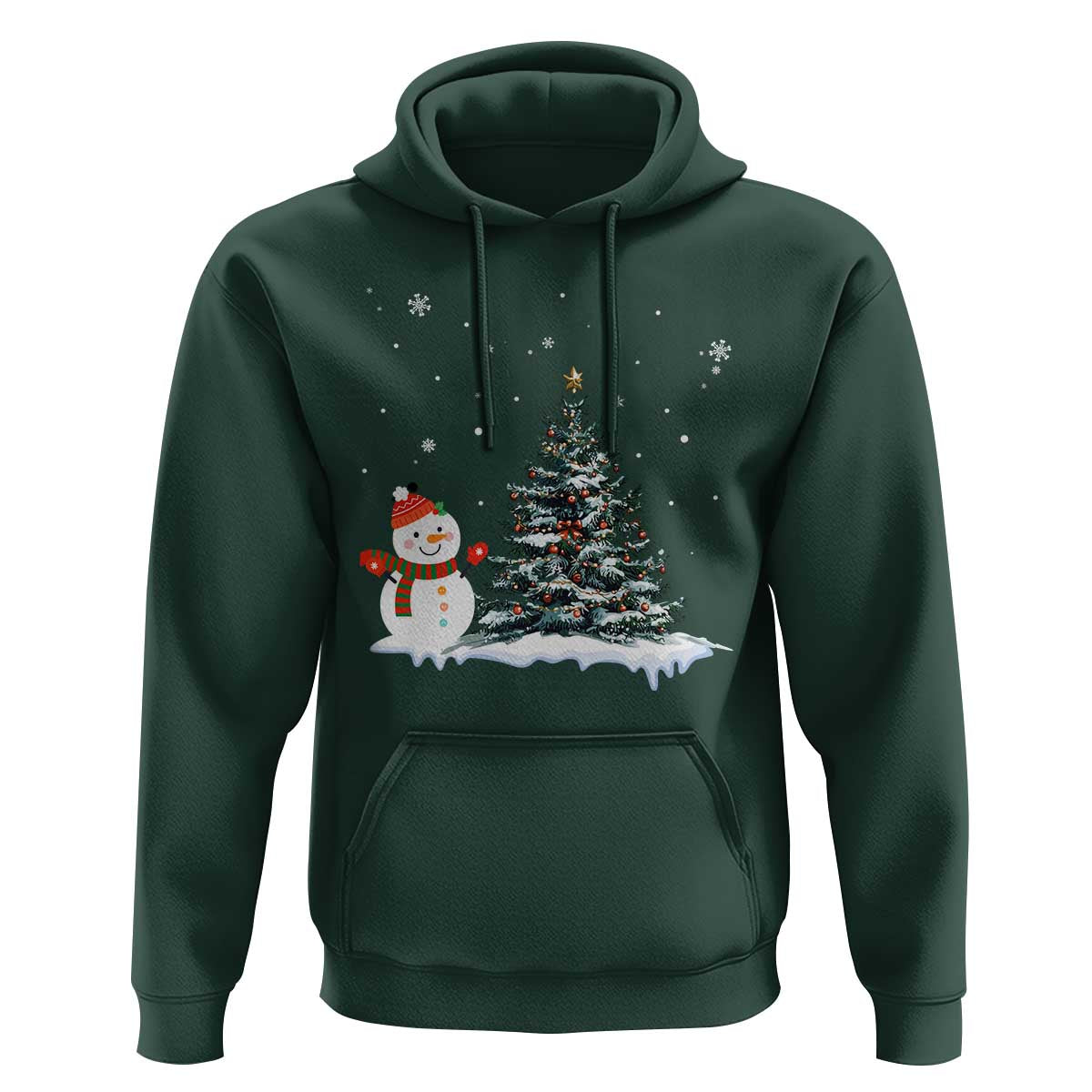 Christmas Snowman Hoodie Funny Snowmen With Christmas Tree - Wonder Print Shop