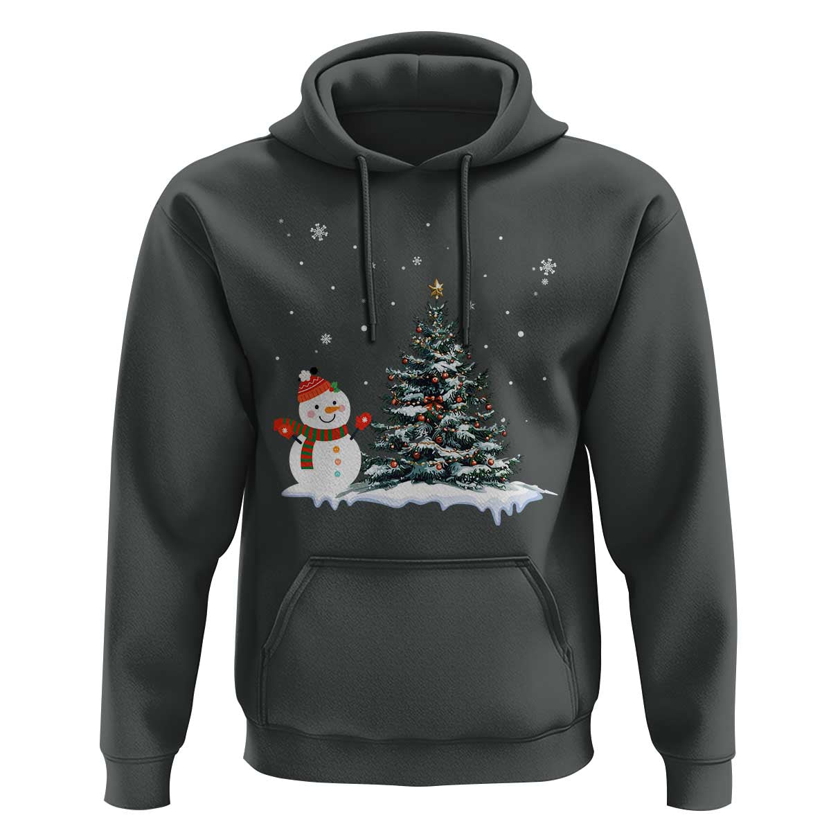 Christmas Snowman Hoodie Funny Snowmen With Christmas Tree - Wonder Print Shop