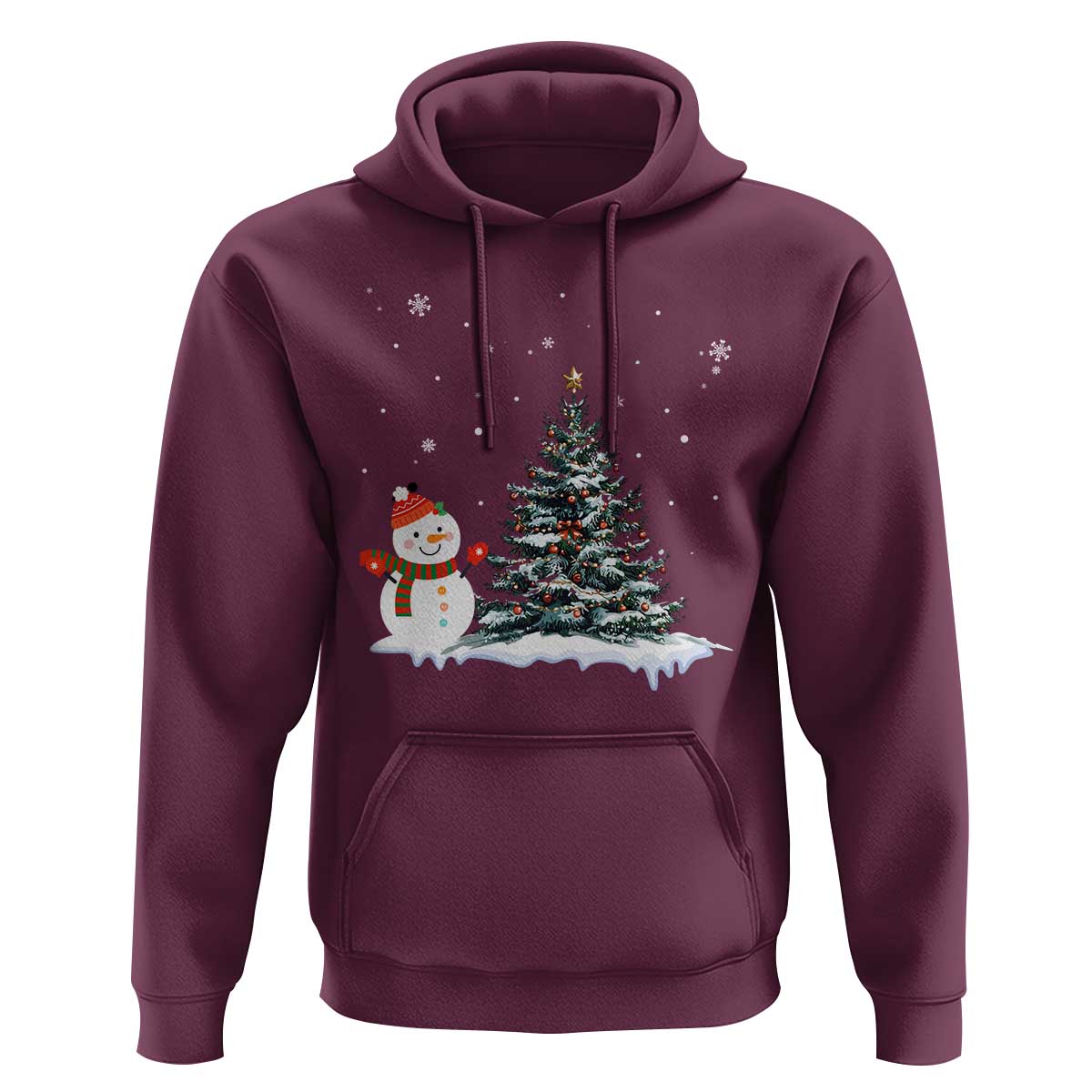 Christmas Snowman Hoodie Funny Snowmen With Christmas Tree - Wonder Print Shop
