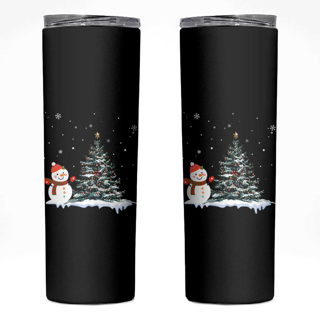Christmas Snowman Skinny Tumbler Funny Snowmen With Christmas Tree