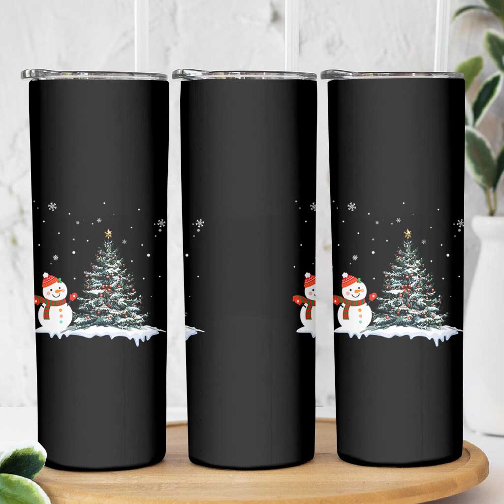 Christmas Snowman Skinny Tumbler Funny Snowmen With Christmas Tree