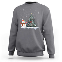 Christmas Snowman Sweatshirt Funny Snowmen With Christmas Tree - Wonder Print Shop