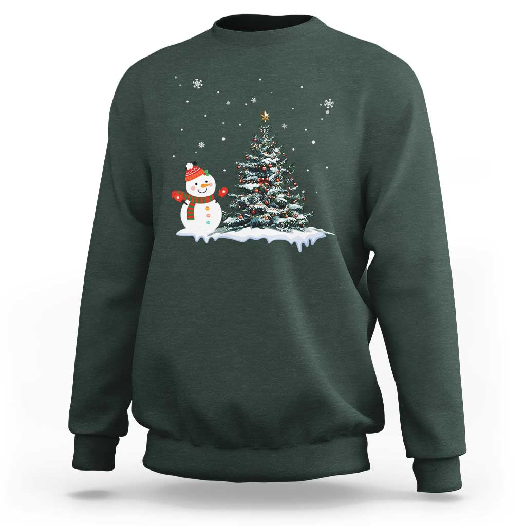 Christmas Snowman Sweatshirt Funny Snowmen With Christmas Tree - Wonder Print Shop