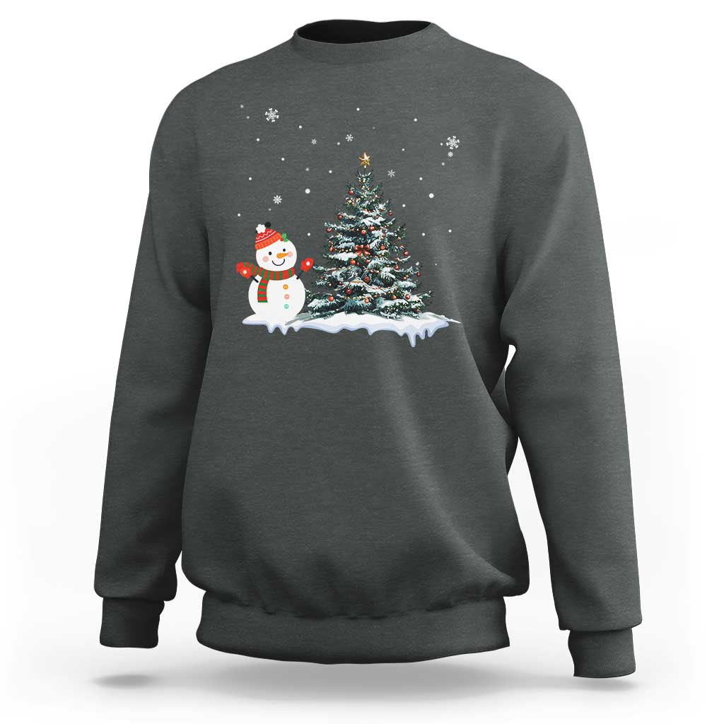 Christmas Snowman Sweatshirt Funny Snowmen With Christmas Tree - Wonder Print Shop