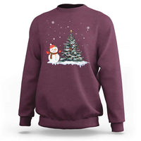 Christmas Snowman Sweatshirt Funny Snowmen With Christmas Tree - Wonder Print Shop