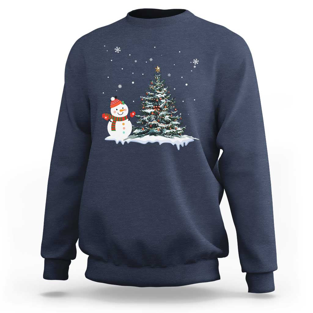 Christmas Snowman Sweatshirt Funny Snowmen With Christmas Tree - Wonder Print Shop