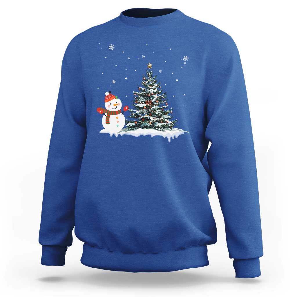 Christmas Snowman Sweatshirt Funny Snowmen With Christmas Tree - Wonder Print Shop