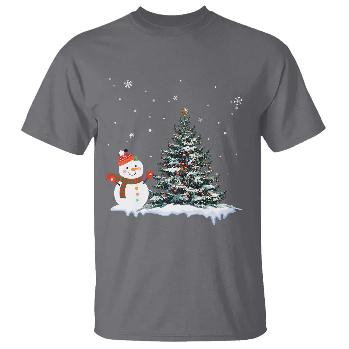 Christmas Snowman T Shirt Funny Snowmen With Christmas Tree - Wonder Print Shop
