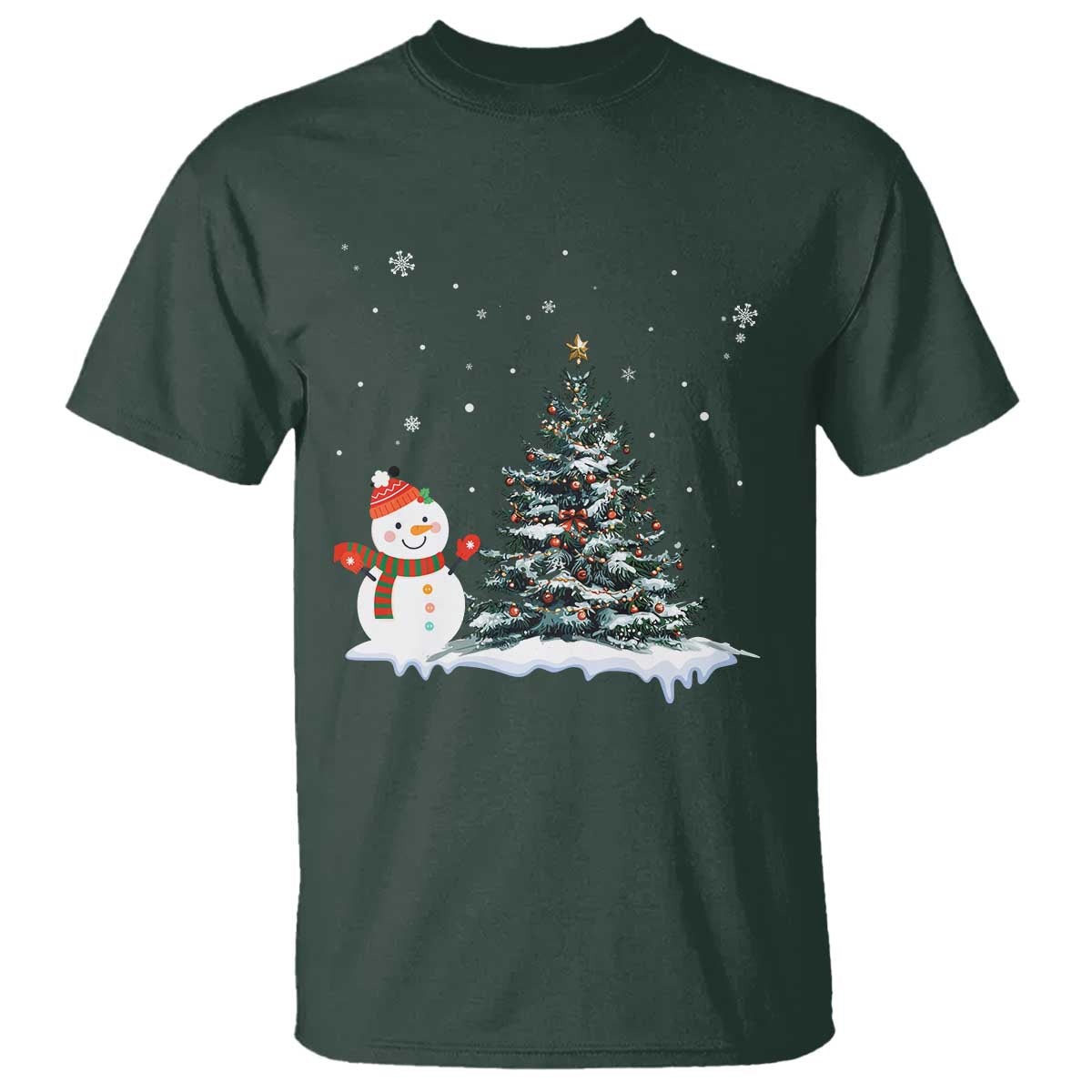 Christmas Snowman T Shirt Funny Snowmen With Christmas Tree - Wonder Print Shop