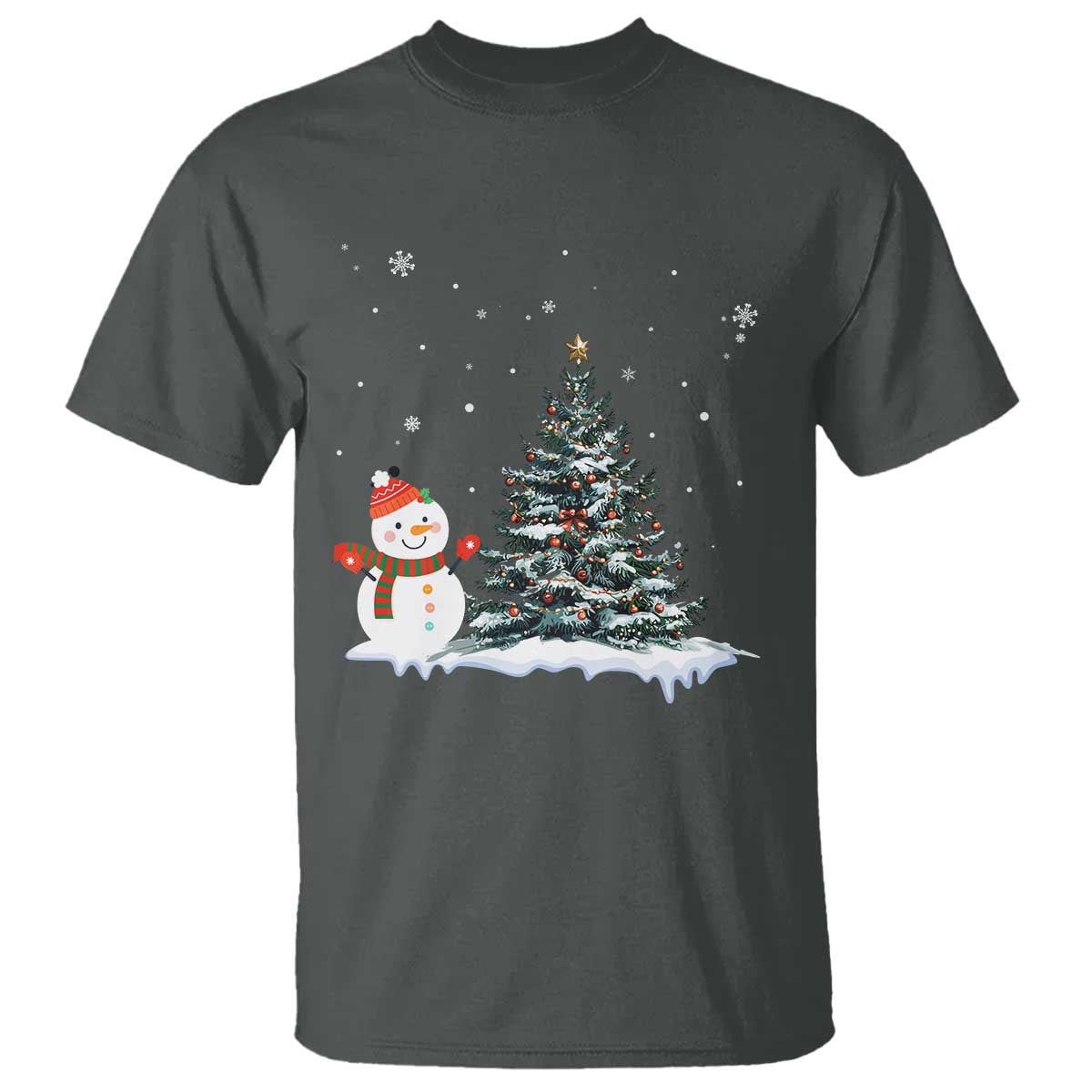Christmas Snowman T Shirt Funny Snowmen With Christmas Tree - Wonder Print Shop