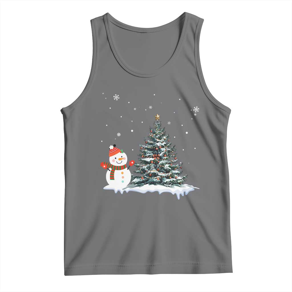 Christmas Snowman Tank Top Funny Snowmen With Christmas Tree - Wonder Print Shop