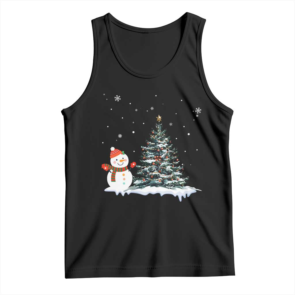 Christmas Snowman Tank Top Funny Snowmen With Christmas Tree - Wonder Print Shop