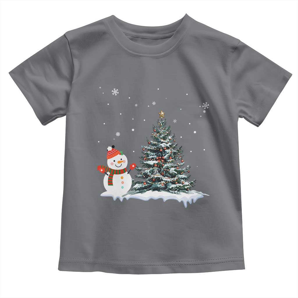 Christmas Snowman Toddler T Shirt Funny Snowmen With Christmas Tree - Wonder Print Shop