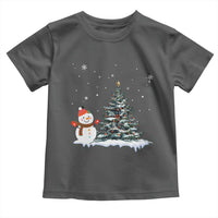 Christmas Snowman Toddler T Shirt Funny Snowmen With Christmas Tree - Wonder Print Shop