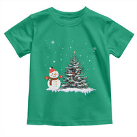 Christmas Snowman Toddler T Shirt Funny Snowmen With Christmas Tree - Wonder Print Shop