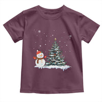 Christmas Snowman Toddler T Shirt Funny Snowmen With Christmas Tree - Wonder Print Shop