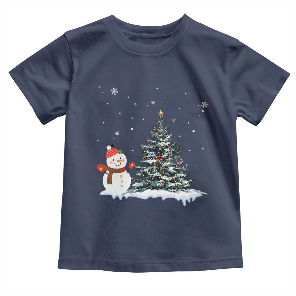 Christmas Snowman Toddler T Shirt Funny Snowmen With Christmas Tree - Wonder Print Shop