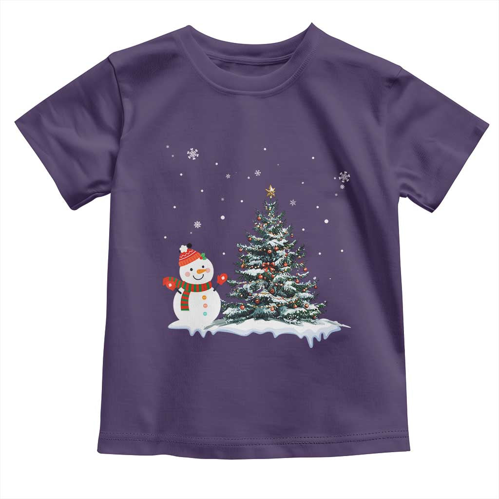 Christmas Snowman Toddler T Shirt Funny Snowmen With Christmas Tree - Wonder Print Shop