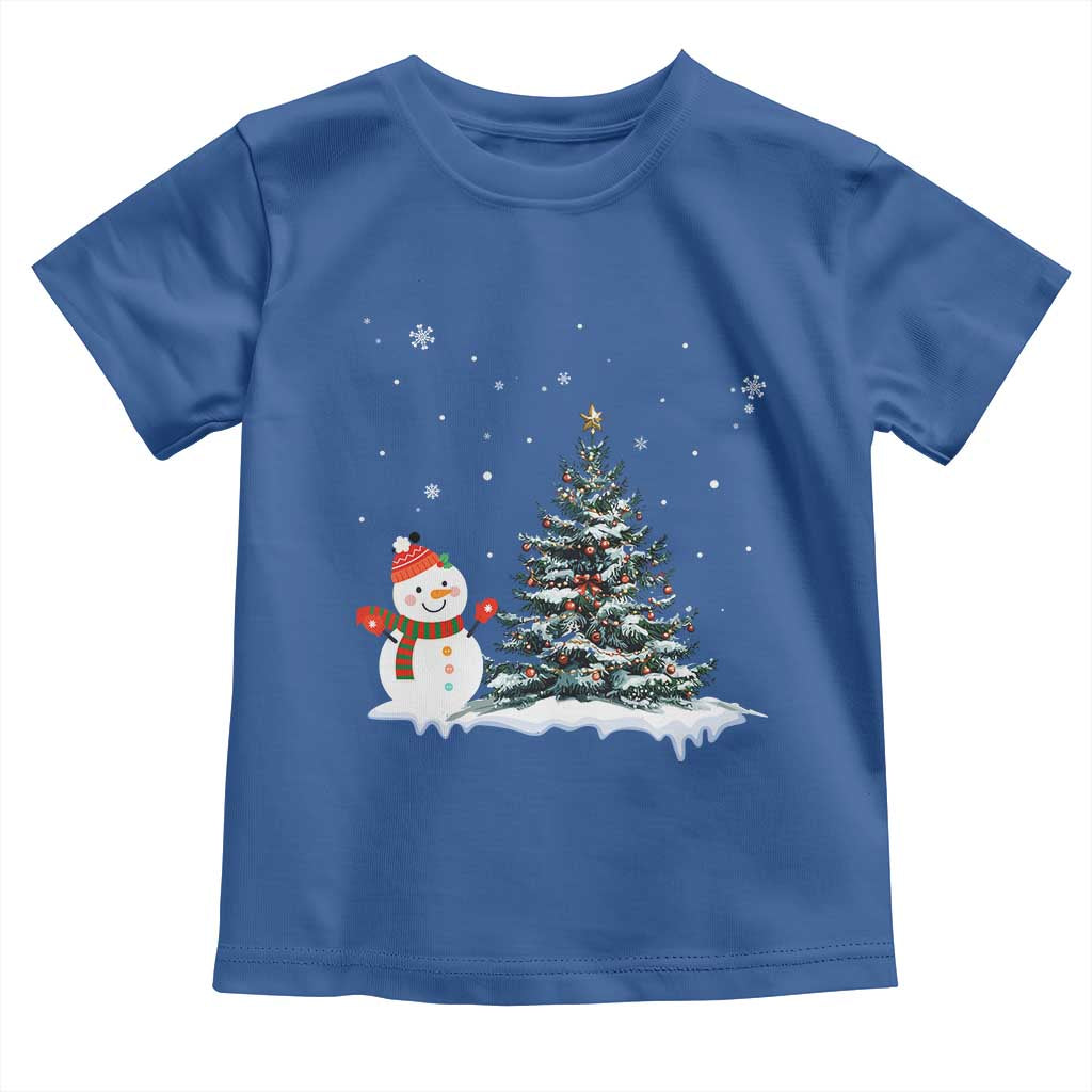 Christmas Snowman Toddler T Shirt Funny Snowmen With Christmas Tree - Wonder Print Shop