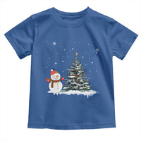Christmas Snowman Toddler T Shirt Funny Snowmen With Christmas Tree - Wonder Print Shop