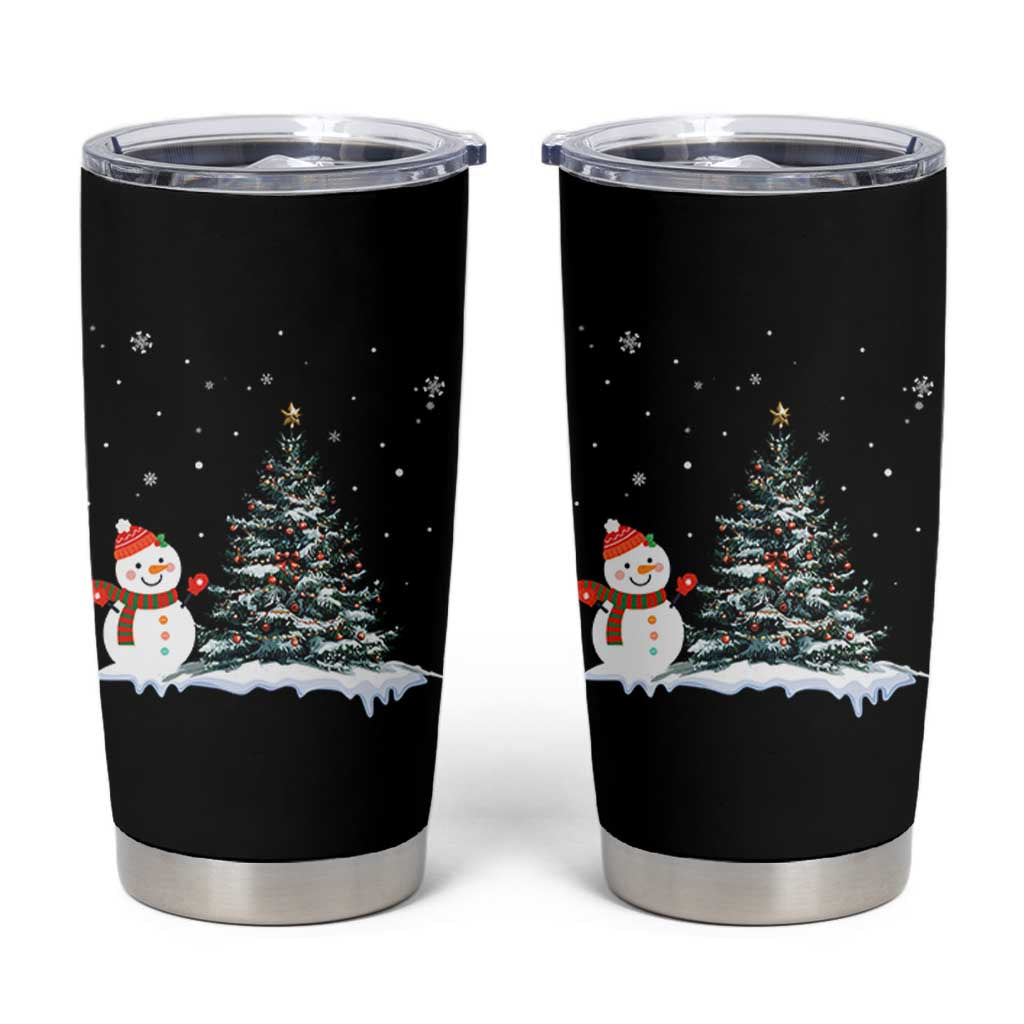 Christmas Snowman Tumbler Cup Funny Snowmen With Christmas Tree